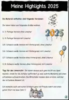Vorschau - Arbeitsblätter - Meine Highlights 2025 - Reflexion / Jahresrückblick - Seite 1