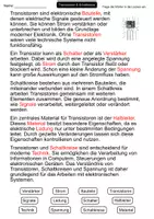 Vorschau - Arbeitsblätter - Transistoren & Schaltkreise | Lückentext | Physik | Elektrizitätslehre - Seite 2