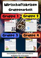 Vorschau - Arbeitsblätter - Wirtschaftskrisen Gruppenarbeit: 2008, Corona & Energiekrise - Deckblatt
