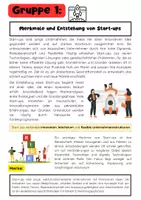 Vorschau - Arbeitsblätter - Start-ups Gruppenarbeit: Gründung, Finanzierung & Chancen - Seite 1