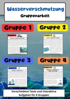 Vorschau - Arbeitsblätter - Wasserverschmutzung Gruppenarbeit: Ursachen, Folgen & Maßnahmen - Deckblatt