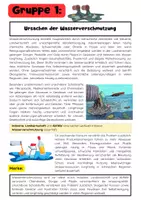 Vorschau - Arbeitsblätter - Wasserverschmutzung Gruppenarbeit: Ursachen, Folgen & Maßnahmen - Seite 1