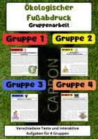 Vorschau - Arbeitsblätter - Ökologischer Fußabdruck Gruppenarbeit: Nachhaltigkeit & Umwelt - Deckblatt