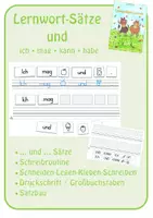 Vorschau - Fördermaterial/Inklusion - Lernwort-Sätze: ... und ... . - Deckblatt