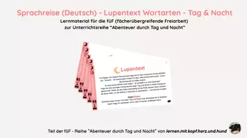 Vorschau - Fördermaterial/Inklusion - Mission Sprachreise: Lupentext (Wortarten) zu Tag & Nacht - Deckblatt