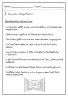 Vorschau - Arbeitsblätter - Banküberfall Gelsenkirchen: Rechtschreibstrategien und Lesestrategien - Seite 1