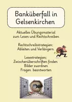 Vorschau - Arbeitsblätter - Banküberfall Gelsenkirchen: Rechtschreibstrategien und Lesestrategien - Deckblatt