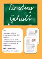 Vorschau - Arbeitsblätter - Einstieg Lohn und Gehalt / Geld / Was kostet das Leben? - Deckblatt