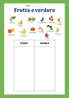 Vorschau - Arbeitsblätter - Frutta e verdura – Wortschatz Italienisch - Seite 1