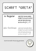 Vorschau - selbst erstellte Schriftarten - "GretasSchrift" - kommerziell nutzbar - Deckblatt