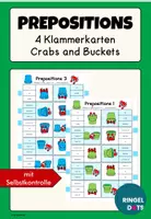 Vorschau - Stationenlernen - Prepositions of Place: Klammerkarten Crabs and Buckets - Deckblatt