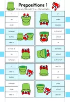 Vorschau - Stationenlernen - Prepositions of Place: Klammerkarten Crabs and Buckets - Seite 2