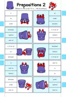Vorschau - Stationenlernen - Prepositions of Place: Klammerkarten Crabs and Buckets - Seite 3