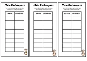 Vorschau - Arbeitsblätter - Mein Rechenpass - Deckblatt