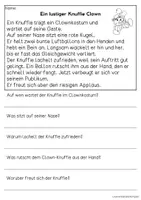 Vorschau - Arbeitsblätter - Die Knuffies feiern Fasching - Knuffies Geschichten | Leseverständnis Klasse 1 + 2 - Seite 2