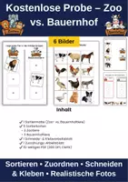 Vorschau - Arbeitsblätter - Zoo- oder Bauernhoftiere? – kostenlose Sortierprobe - Deckblatt