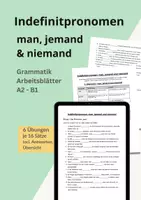 Vorschau - Arbeitsblätter - Indefinitpronomen: man, jemand & niemand – Komplettpaket (Erklärung & 95 Aufgaben) DaF, DaZ, A2, B1 - Deckblatt