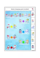 Vorschau - Stationenlernen - ⛄ Schneemann Klammerkarten Wahrnehmung Winter schau genau - Seite 1