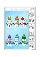 Vorschau - Stationenlernen - ⛄ Schneemann Klammerkarten Wahrnehmung Winter schau genau - Seite 3