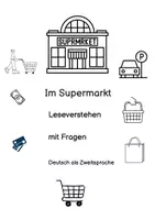 Vorschau - Arbeitsblätter - im Supermarkt einkaufen Leseverstehen A1 Wortschatz - Deckblatt