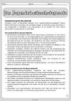 Vorschau - Arbeitsblätter - Das Jugendarbeitsschutzgesetz - Präsentation, Sachtext, Aufgaben, Lösungen (PDF) - Sofort einsetzbar - Seite 1