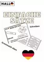 Náhled - Bilde den Satz, Konjugation_jednoduché věty němčina - krycí list