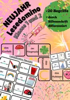 Vorschau - Spiele - Neujahr 2026 Lesen Grundschule – Lesedomino Klasse 1 und 2 differenziert Leseförderung - Deckblatt