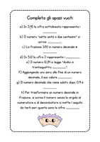 anteprima - Esercizi - Schede didattiche sui numeri decimali - Pagina 1