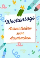 Aperçu - Apprentissages en autonomie - Wochentage, Ausmalseiten zum Ausdrucken - Page de couverture