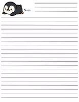 Aperçu - Matériel pour travaux manuels / dessin - 30 Feuilles d’Écriture Lignées – Thème Hiver Pingouin - Page de couverture