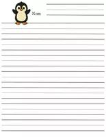 Aperçu - Matériel pour travaux manuels / dessin - 30 Feuilles d’Écriture Lignées – Thème Hiver Pingouin - Page 3