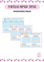 Vista previa - Tarjetas / Manipulativos - PACK RESÚMENES OPOSICIONES INGLÉS MAESTROS - página 1
