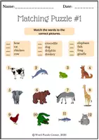 Vorschau - Spiele - Animals: Vocabulary Puzzles & Visual Vocabulary Cards - Seite 3