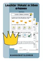 Vorschau - Arbeitsblätter - Leuchter (Vokale) in Silben erkennen Grundschrift - Deckblatt