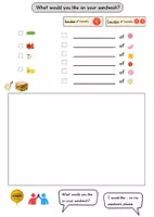 Vorschau - Arbeitsblätter - Einheit Sandwich - ABs zu listening, reading, writing, Dialoge, surveys - Seite 2