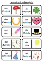 Vorschau - Spiele - Neujahr 2026 Grundschule BUNDLE Rechenmalblätter ZR10 + Lesedomino Klasse 1 und 2 differenziert - Seite 3