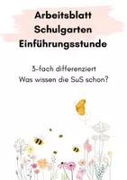 Vorschau - Arbeitsblätter - Schulgarten Einführungsstunde - Vorwissen - Deckblatt