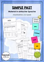 Vorschau - Arbeitsblätter - Simple Past (Material in einfacher Sprache) - Deckblatt