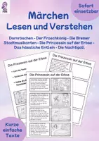 Vorschau - Arbeitsblätter - Märchen in 4 Bildern und einfachen Texten - sofort einsetzbar - Deckblatt