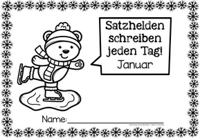 anteprima - Esercizi - Satz des Tages / Schüttelsätze (Grundschrift) schreiben Januar Tedesco - Pagina 1