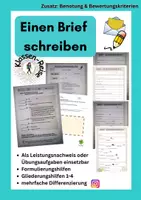 Vorschau - Arbeitsblätter - Einen Brief schreiben- mit Lösung - Deckblatt