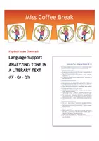 Vorschau - Merkblätter - Analyzing Tone in a Literary Text – Language Support | Scaffolds (EF / Q1 / Q2) - Deckblatt