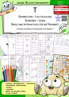 Vorschau - Stationenlernen - Buchstabenmappe T – Buchstabenerarbeitung, Lautschulung, Lesen & Schreiben | Deutsch 1. Klasse | Österreichische Fibelschrift - Deckblatt