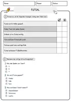 Vorschau - Arbeitsblätter - Futsal Sport Lesetext mit Richtig Falsch Multiple Choice und Offenen Fragen - Seite 2