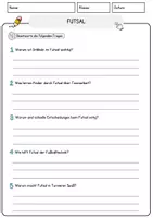 Vorschau - Arbeitsblätter - Futsal Sport Lesetext mit Richtig Falsch Multiple Choice und Offenen Fragen - Seite 3