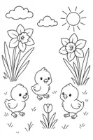 Vorschau - Mal- und Bastelvorlagen - Ausmalbilder Frühling / Ostern - Seite 3