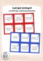 Vorschau - Spiele - Lustiges Lesespiel - 42 Frage- und Antwortkärtchen - Freiarbeit Lesen - Deckblatt