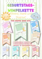 Vorschau - Mal- und Bastelvorlagen - Geburtstags - Wimpelkette "Sonne, Mond und Sterne" für Krippe und Kita - Deckblatt