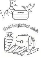 Vorschau - Mal- und Bastelvorlagen - Deckblatt Religion Hefteinband - 6 Heftumschläge zum gestalten| Klasse 1-4 - Seite 3