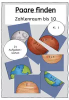 Vorschau - Spiele - Additionsaufgaben ZR10 Paare finden Weltall - Deckblatt